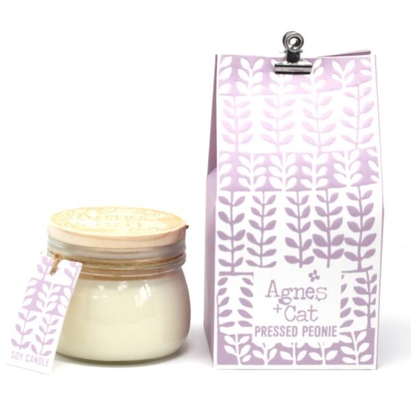 Sójová Sviečka s Dreveným Uzáverom - Pivonka