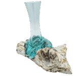 Roztavené Sklo na Dreve - Biela Vymývaná - Malá Váza 19x15x15 cm – Obrázok 2