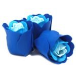 Sada 3 Mydlových Kvetov - Svadobná Modrá – Obrázok 2