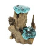 Roztavené Sklo na Dreve - Svietnik na 2 Sviečky 20x30x17 cm – Obrázok 3