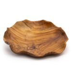 Hladká Okrúhla Miska na Ovocie z Teakového Dreva - 28 x 28 x 5,5 cm – Obrázok 2