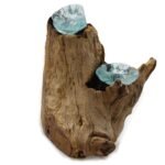 Roztavené Sklo na Dreve - Svietnik na 2 Sviečky 20x30x17 cm – Obrázok 7