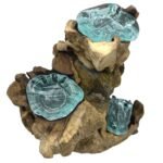 Roztavené Sklo na Dreve - Svietnik na 3 Sviečky 25x30x15 cm – Obrázok 4