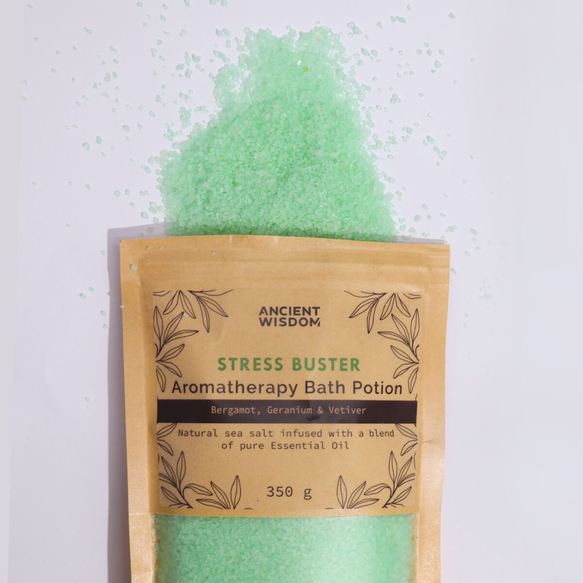 Aromatherapy Bath Potion in Kraft Bag 350g - Stress Buster – Obrázok 3