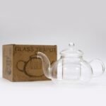 Sklenený Čajník so Skleným Filtrom - Okrúhla Perla 800 ml