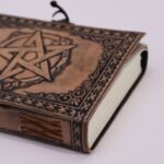 Kožený Zápisník – Pentagram - 17,5 x 12,5 cm, Antická Sivá – Obrázok 2