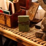 Kožené Zápisníky s Hrubým Okrajom - Vzor Zeleného Bludiska - 13 x 10 cm