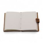 Kožený Reliéfny Zápisník - Hnedý Kvetinový Vzor - 200 strán - 18 x 13 cm – Obrázok 2